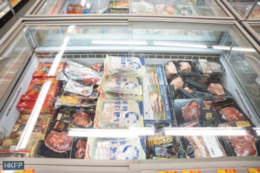 Beef on sale in a supermarket in Hong Kong